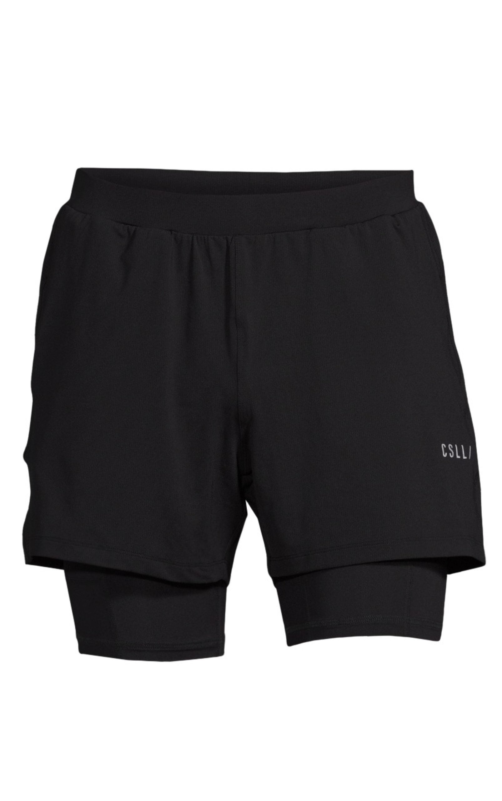 M Double Layer Shorts Black - 19WA50053_1-scaled