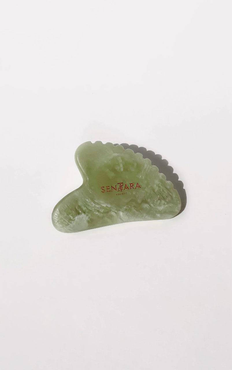 Gua Sha Dentado - Jade Verde