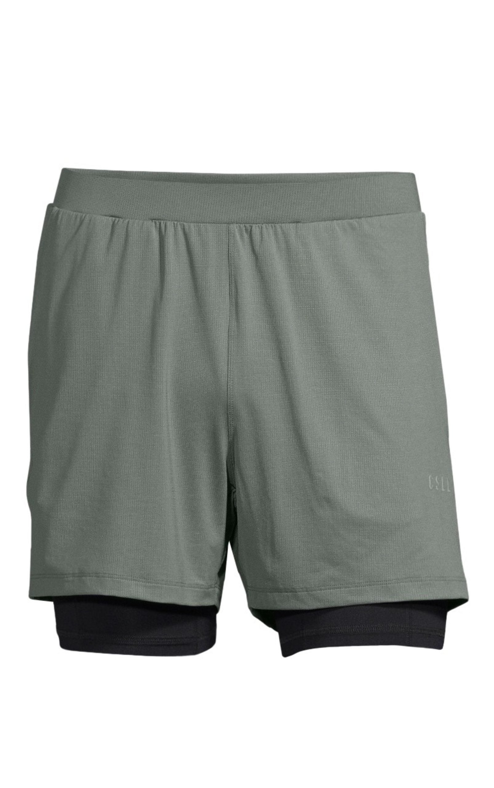 M Double Layer Shorts Sage Grey
