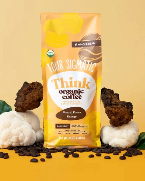 Think Whole Bean Organic Coffee with Lion’s Mane & Chaga Mushrooms - 19WA51263_1